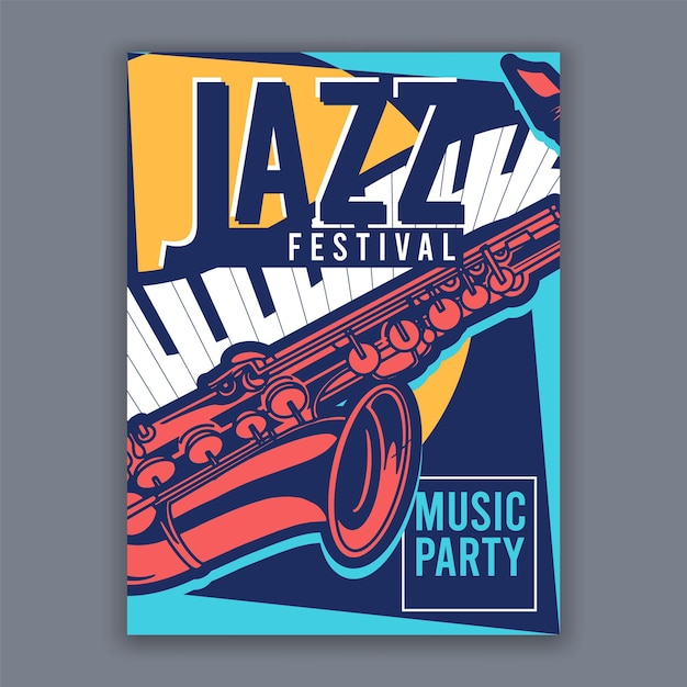 Plakat Muzyki Jazzowej Na Koncerty Muzyczne I Festiwale Ilustracji Wektorowych