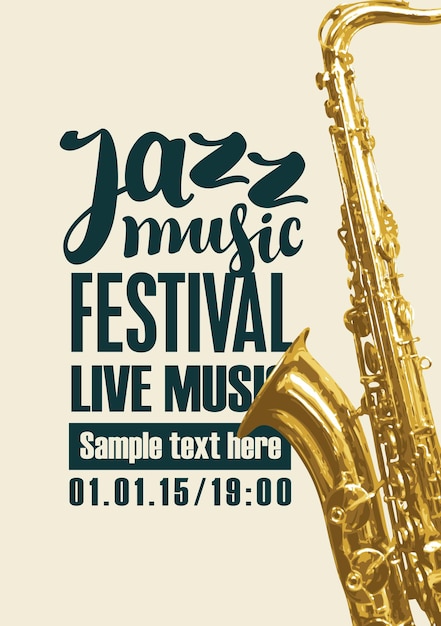 Plik wektorowy plakat na festiwal muzyki jazzowej