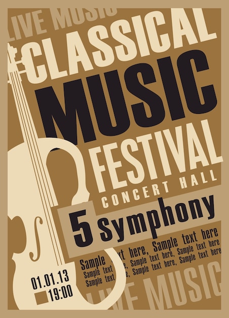 Plik wektorowy plakat na festiwal muzyki klasycznej
