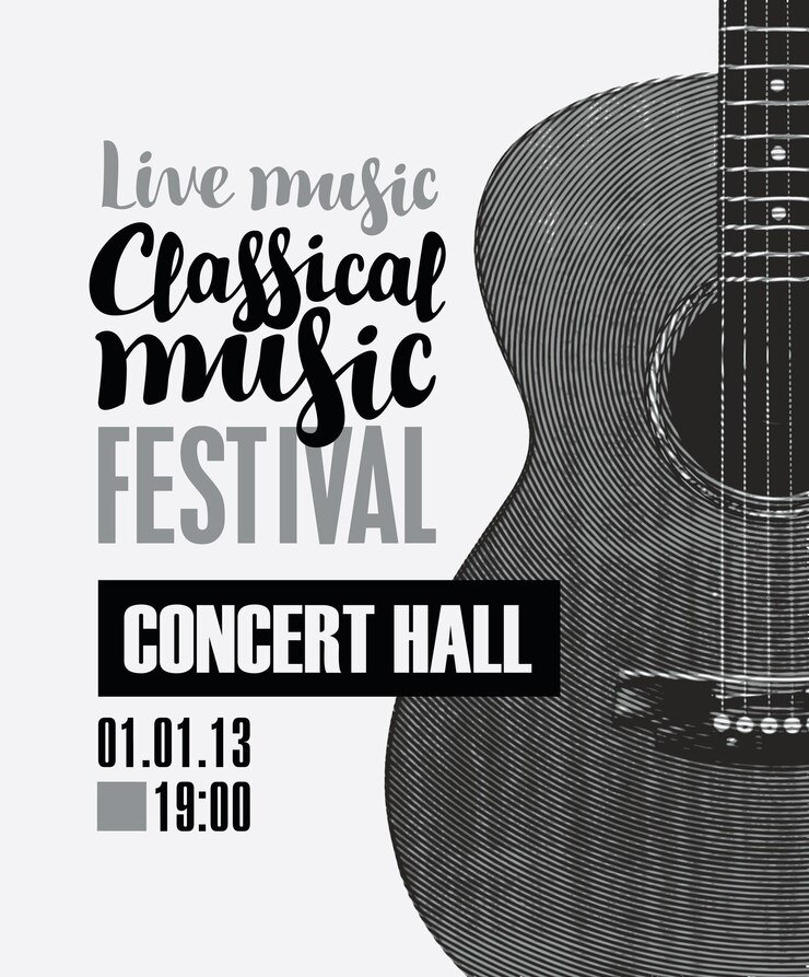 Wektor plakat na festiwal z muzyką klasyczną