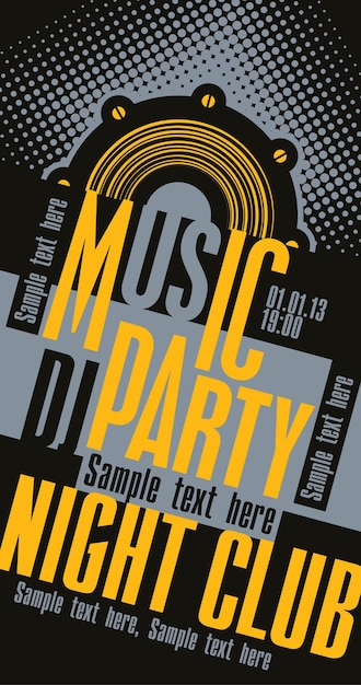 plakat na imprezę muzyczną dj