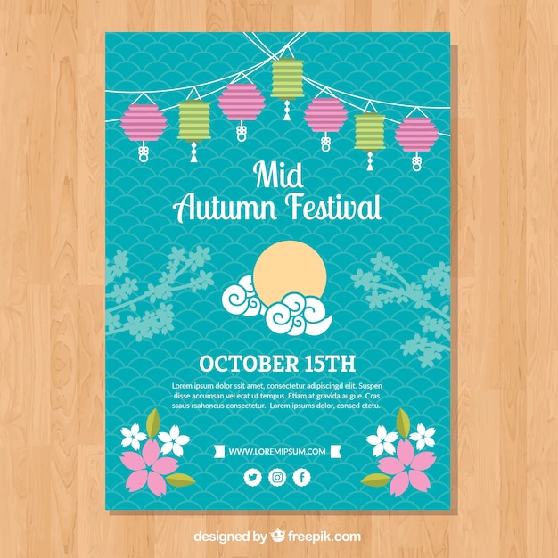 Plakat Na Jesienny Tradycyjny Chiński Festiwal
