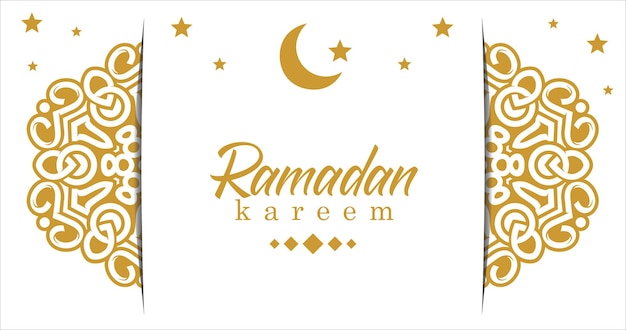 Plik wektorowy plakat na ramadan kareem ze złotymi gwiazdami i półksiężycem.