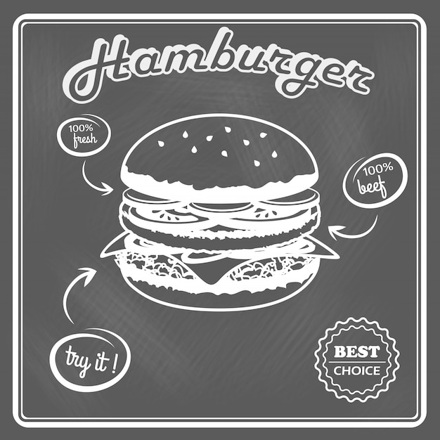 Plik wektorowy plakat retro hamburger