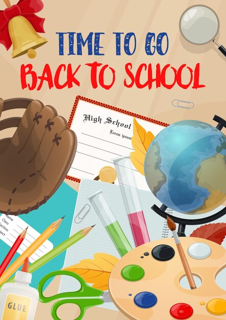 Plik wektorowy plakat sezonu szkolnego i edukacyjnego
