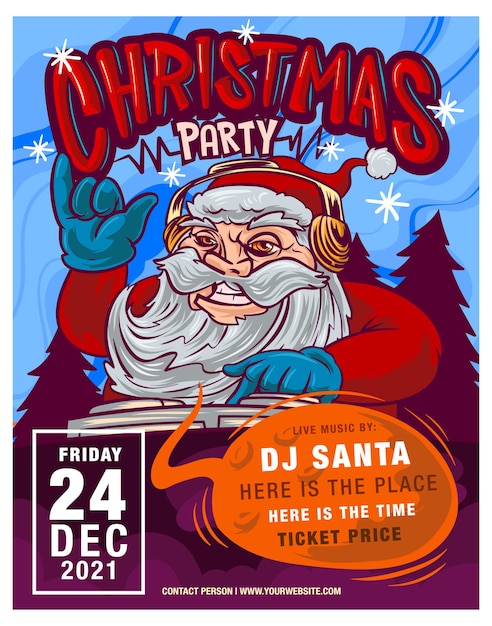 Plakat świąteczny Dj Santa Claus