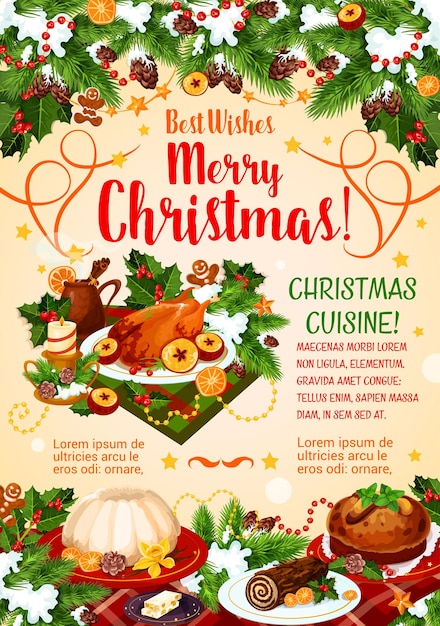 Plik wektorowy plakat świąteczny z kolacją sylwestrową