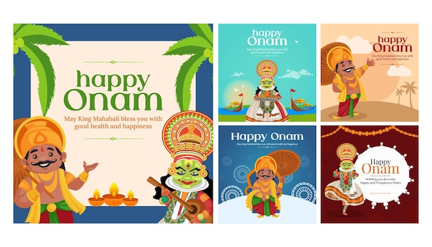 Plik wektorowy plakat szablon transparentu happy onam festival