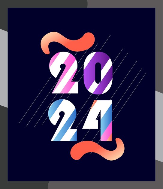 Plakat szczęśliwego nowego roku 2024