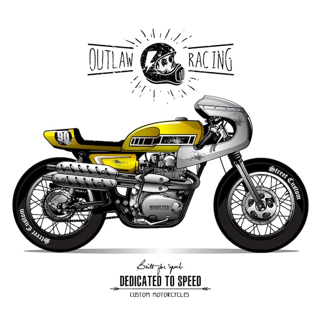 Plik wektorowy plakat vintage cafe racer