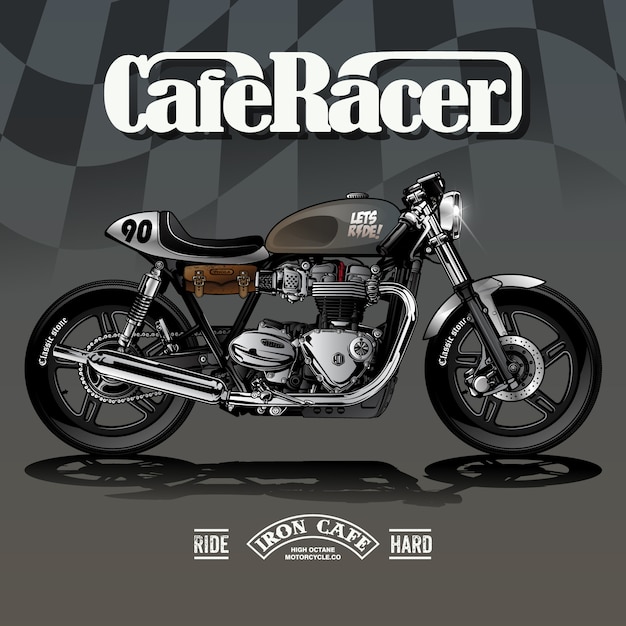 Plik wektorowy plakat vintage cafe racer