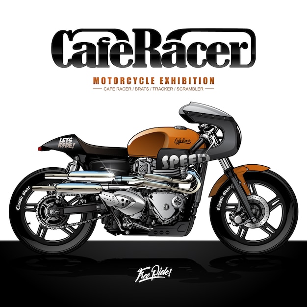 Plik wektorowy plakat vintage cafe racer