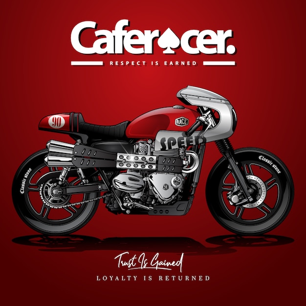 Plik wektorowy plakat vintage cafe racer