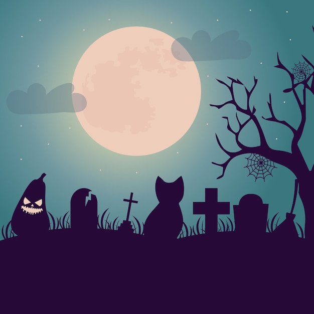 Plakat W Tle Halloween Ilustracja Wektorowa