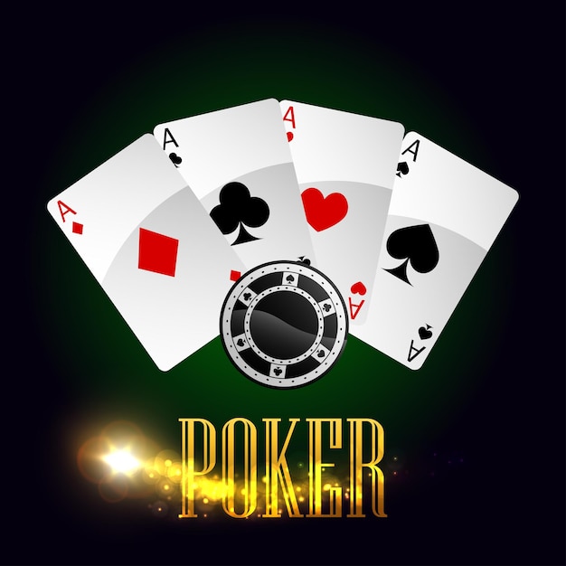 Plakat Wektor Karty Pokera W Kasynie