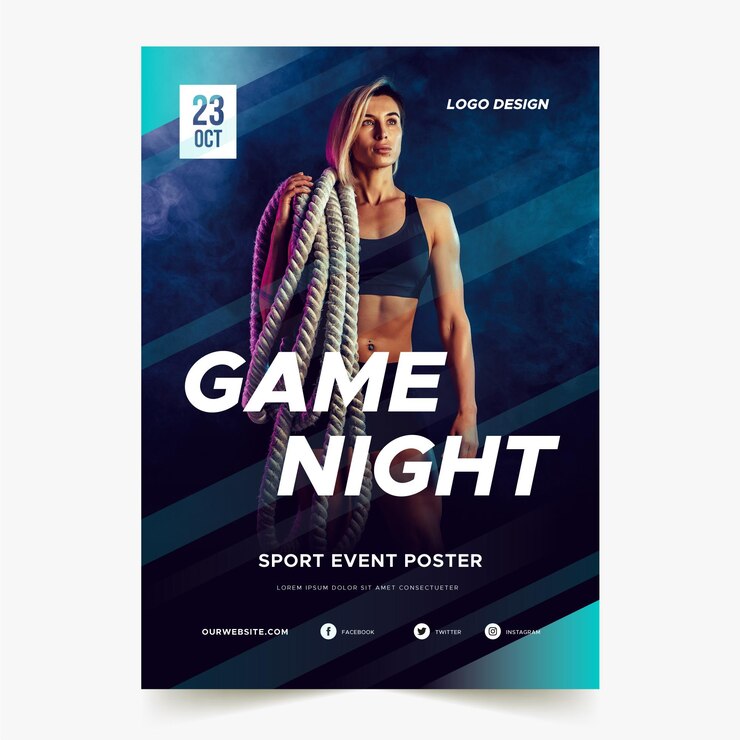 Wektor plakat wydarzenia sportowe z wizerunkiem