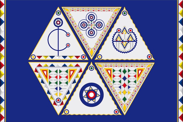 Plakat Wzór Tazerzit Ilustracja Wektorowa Symbol Marokańskiej Biżuterii Berberów Kultura Amazigh