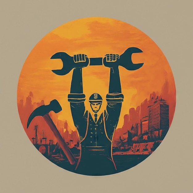 Plakat Z Człowiekiem Trzymającym Gigantycznego Wrensa