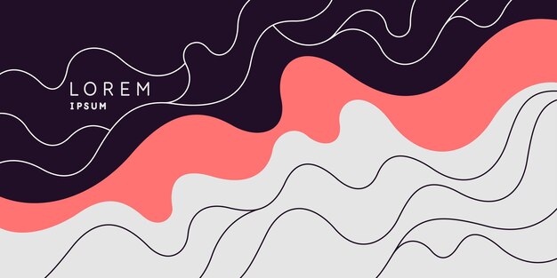 Plakat z dynamicznymi falami ilustracji wektorowych w minimalistycznym stylu abstrakcyjnym tle