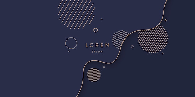Plakat z geometrycznymi kształtami na ciemnym tle ilustracja minimalistyczny styl płaski