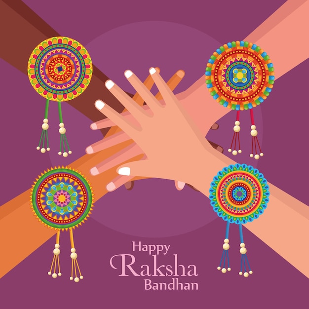 Plik wektorowy plakat z napisem raksha bandhan