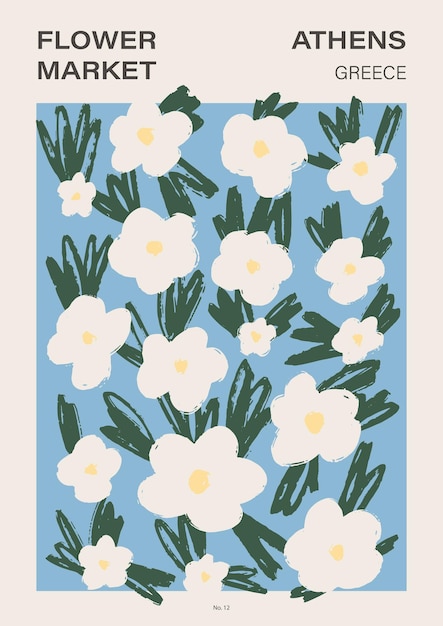 Plakat Z Targiem Kwiatowym Abstrakcyjna Ilustracja Kwiatowa Botaniczna Sztuka ścienna Estetyczny Plakat W Stylu Vintage