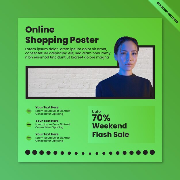 Plik wektorowy plakat zakupów online z minimalnym układem tekstu