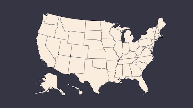 Plakatowa mapa Stanów Zjednoczonych Ameryki