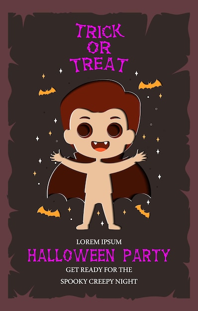 Plakaty Z Zaproszeniami Na Imprezę Halloween Lub Tło Broszury W Stylu Wycinanki Z Papieru