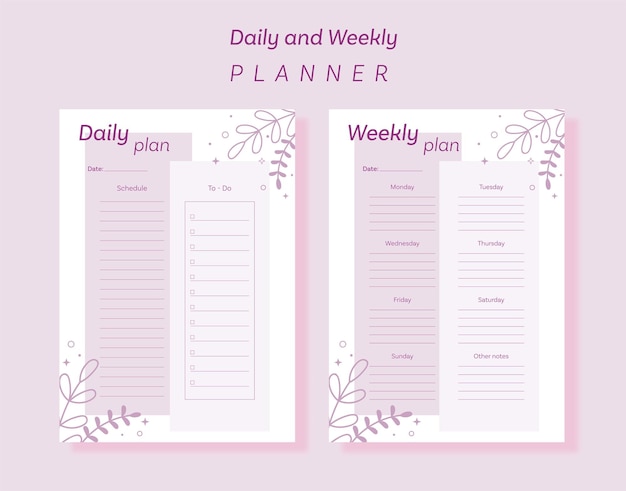 Plik wektorowy planer miesięczny i tygodniowy w formacie a4 kolory pantone