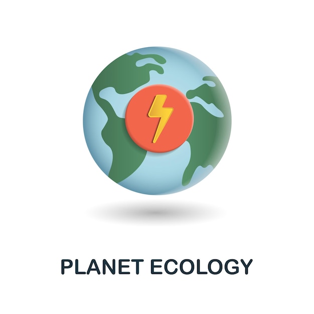 Planet Ecology Ikona 3d Ilustracja Z Ekologii I Kolekcji Energii Creative Planet Ecology 3d Ikona Do Projektowania Stron Internetowych, Infografiki I Więcej