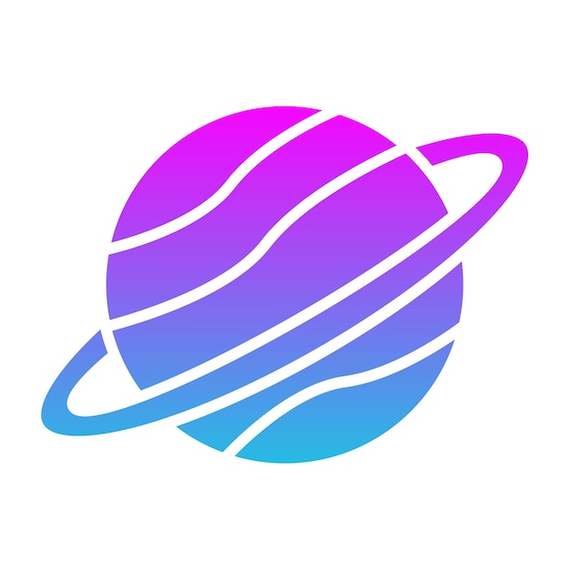 Plik wektorowy planeta z fioletowym i niebieskim kręgiem i fioletowym kręgiem z fioletową paską