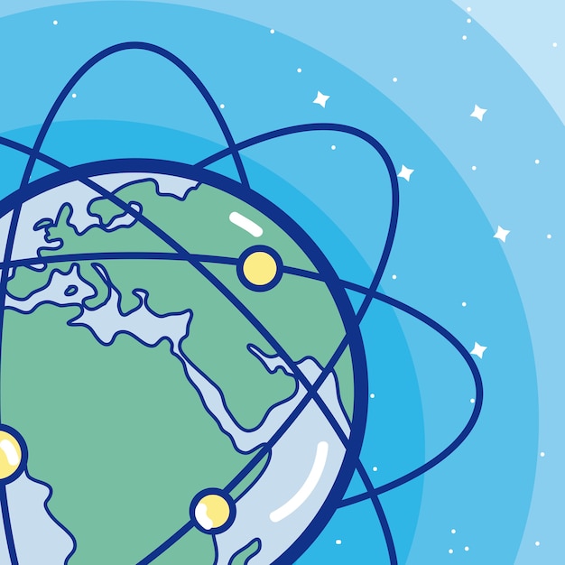 Plik wektorowy planeta ziemia w galaxy kreskówek