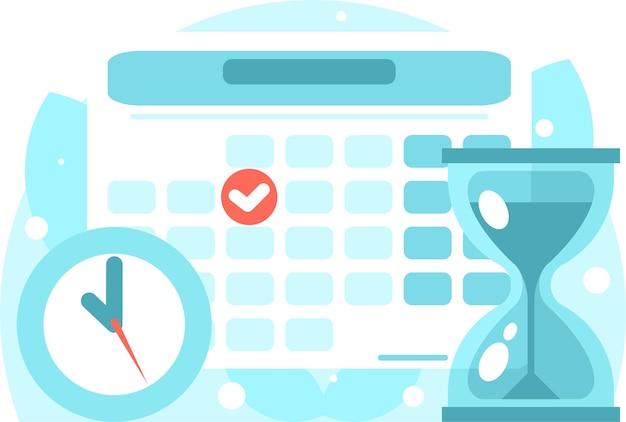 Plik wektorowy planowanie harmonogramu wydarzeń biznesowych i koncepcji kalendarza planowanie strategii i zarządzania czasem