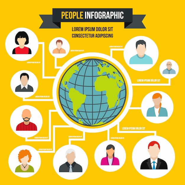 Plansza Człowieka W Stylu Płaskiej. Ludzie Infographic Dla Każdego Projektu
