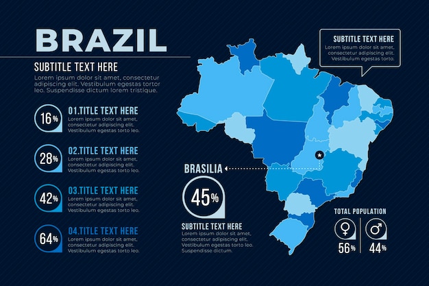 Plansza Mapa Brazylia Płaska Konstrukcja