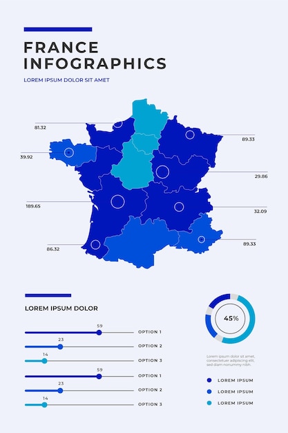 Plik wektorowy plansza mapy francji