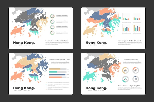 Plik wektorowy plansza mapy hongkongu