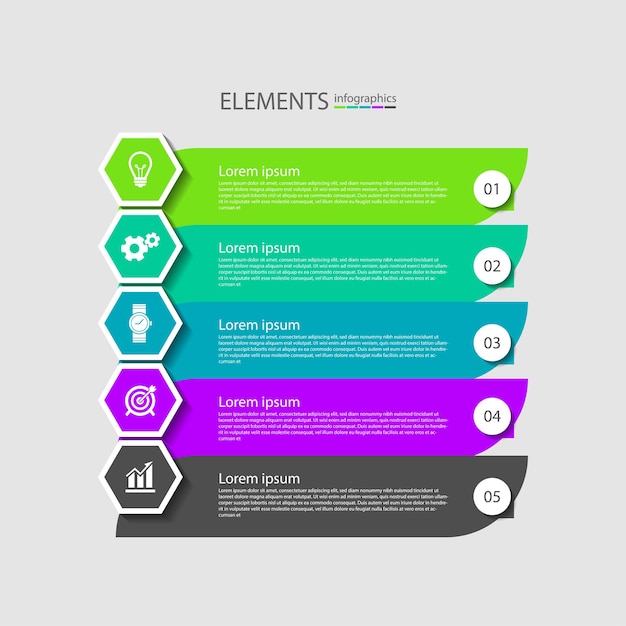 Plansza Projekt Elementów Baneru Biznesowego Z Pięcioma Krokami