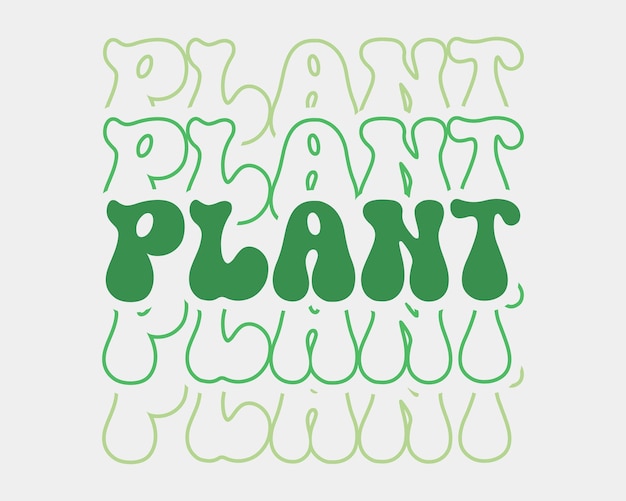 Plant Earth Day Cytat Retro Falisty Groovy Typografia Sublimacja Svg Na Białym Tle