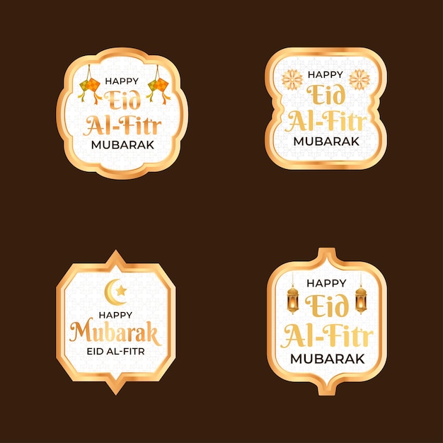 Płaska elegancka kolekcja odznak ramadan kareem