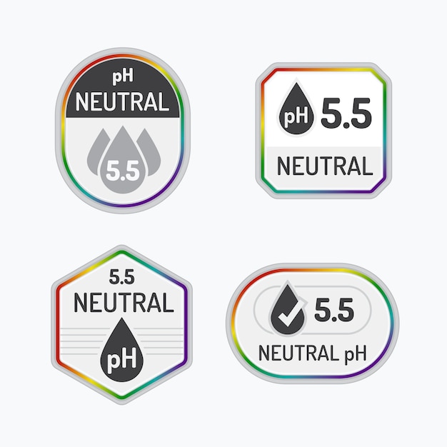 Plik wektorowy płaska etykieta o neutralnym ph