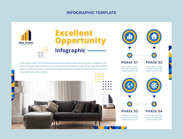 Płaska Geometryczna Infografika Nieruchomości