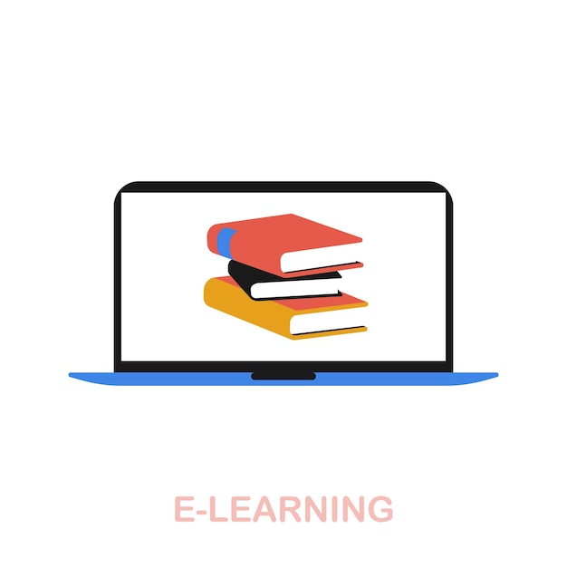 Płaska Ikona Elearning Kolorowy Znak Elementu Z Kolekcji Edukacji Online Płaski Znak Ikony Elearning Dla Infografiki Projektowania Stron Internetowych I Nie Tylko