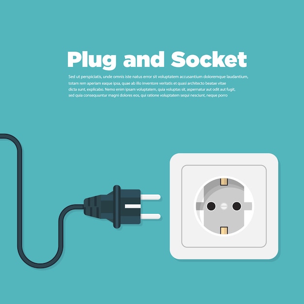 Płaska Ikona Gniazdka Elektrycznego