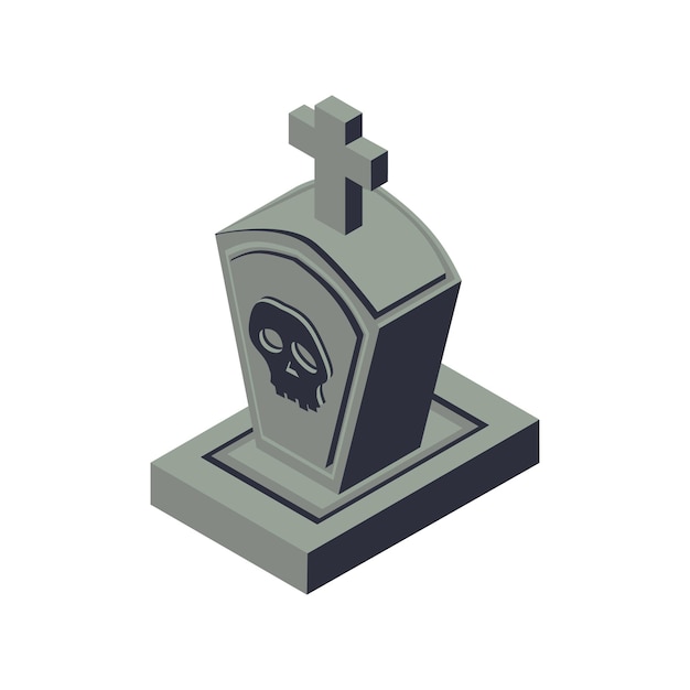 Płaska Ikona Izometryczna Grobowca Rip 3d Izometryczna Ikona Wektora Grobowca Rip Do Projektowania Stron Internetowych Izolowana Na Białym Tle