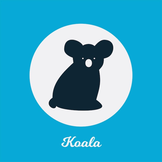 Płaska Ikona Koala, Element Symbolu Logo