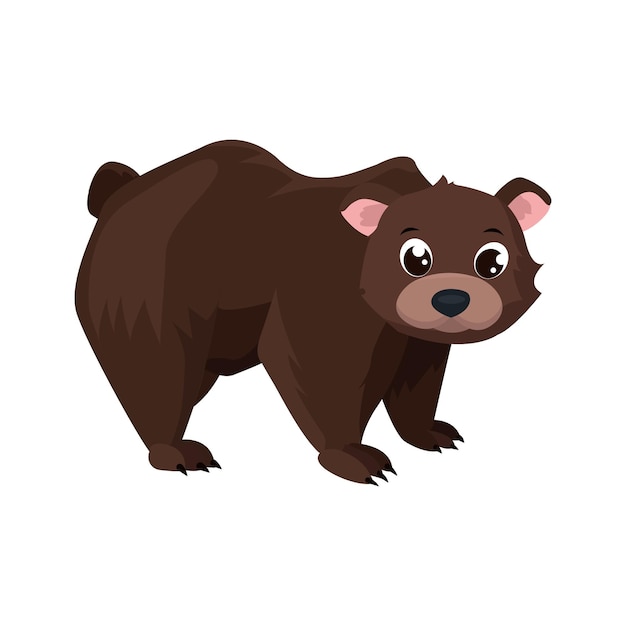 Płaska ikona niedźwiedzia Kolorowy element wektorowy z kolekcji zwierząt Kreatywna ikona niedźwiedzia dla szablonów projektowania stron internetowych i infografik.