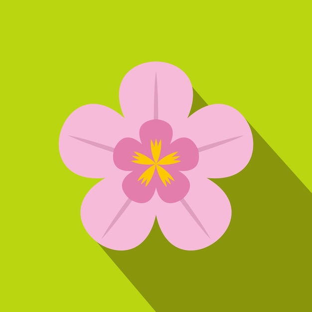 Płaska ikona orchidei na zielonym tle
