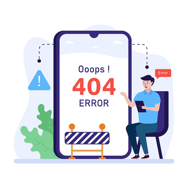 Płaska Ilustracja Błędu 404 Web Error